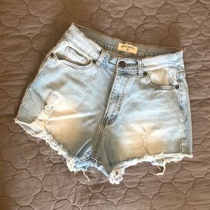 Distressed Denim Shorts